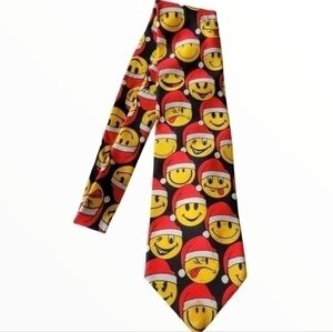 1995 Vintage Ralph Marlin Smiley Face Christmas tie